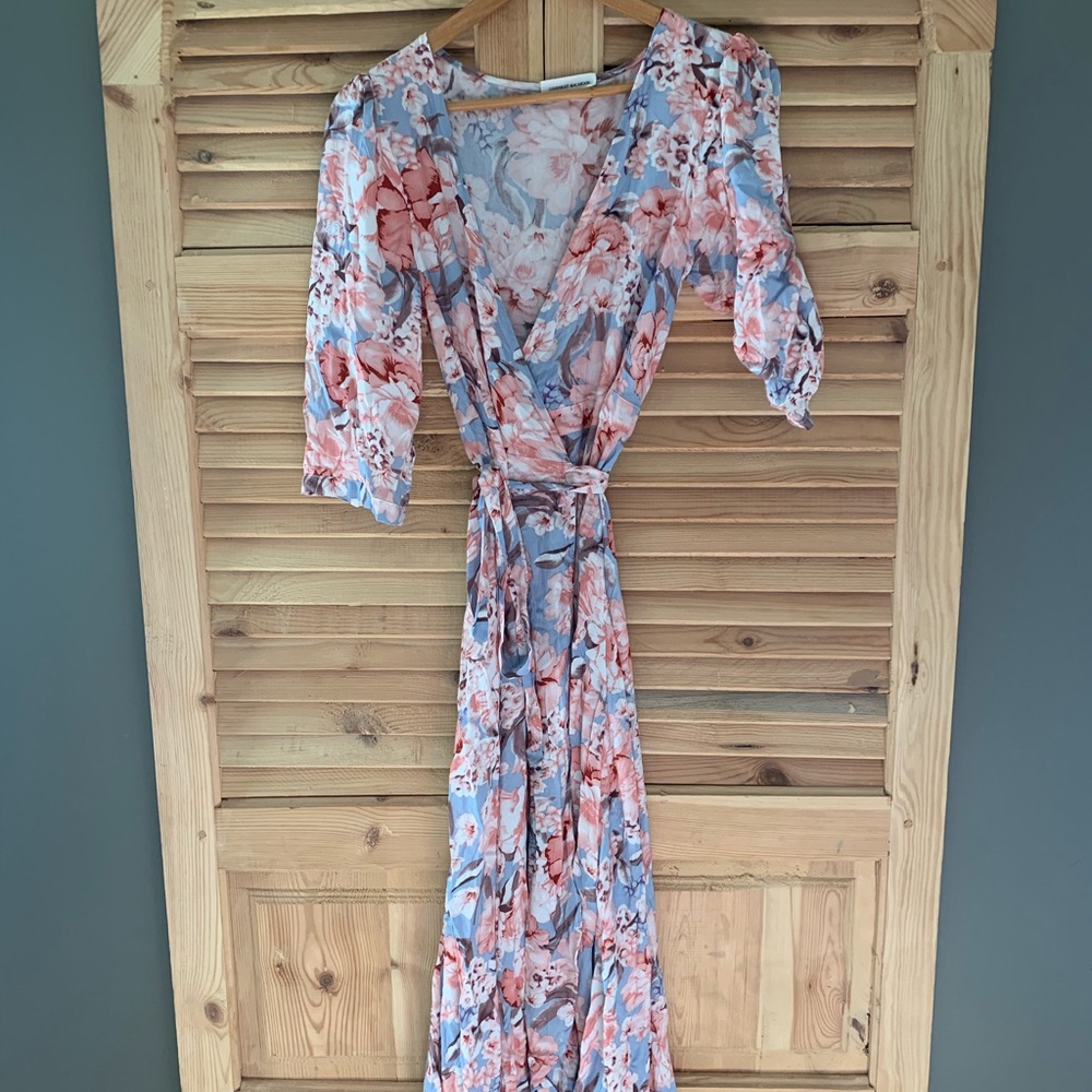 Floral wrap maxi dress